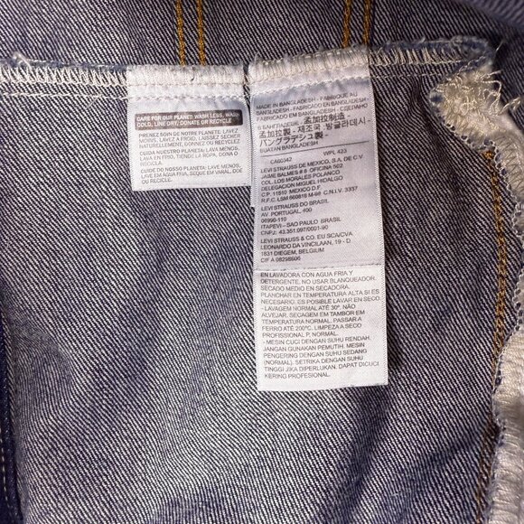 Levi Trucker Jean Jacket Dark Wash Denim Men's XL Grunge - Picture 6 of 7